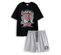 Gas Monkey Garage Men's Adult Short Sleeve Short Leg Pyjama Set (Mens Black) in Black | Size: Medium Gas Monkey Garage Black M