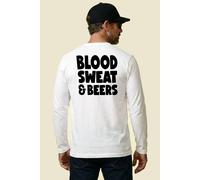 Gas Monkey Garage Men's Blood Sweat & Beers Long Sleeve T-Shirt in White | Size: Medium Gas Monkey Garage White M