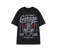 Gas Monkey Garage Men's Fast & Loud Short Sleeved T-Shirt | Black | Officially Licensed Merch | Size: Large Gas Monkey Garage Black L