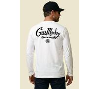Gas Monkey Garage Men's Script Long Sleeve T-Shirt in White | Size: Medium Gas Monkey Garage White M