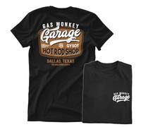 Gas Monkey Garage Officially Licensed Rusty Hot Rod Mens T-Shirt (Black), Large