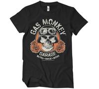 Gas Monkey Garage Officially Licensed Skull Mens T-Shirt (Black), Large