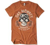 Gas Monkey Garage Officially Licensed Skull Mens T-Shirt (Burnt Orange), XX-Large