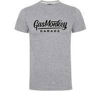 Gas Monkey Garage T-Shirt Large Script Logo Grey-M