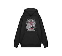 Gas Monkey Mens Hoodie | Adults Checkerboard Race Flags Graphic Hooded Sweatshirt in Black | Distressed American Garage Mechanic Custom Motors Hot Rod Apparel Pullover | GMG Car Merchandise Gift