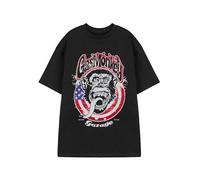 Gas Monkey Mens T-Shirt | Adults American Garage Short Sleeve Graphic Tee in Black | Distressed Splatter Classic Logo Texas Casual Fit Apparel Top | GMG Car Merchandise Gift