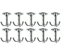 Gas N Pow3r Wardrobe Ceiling Robe Coat Hook Rotating 3 Hooks Polished Aluminium Finish x10
