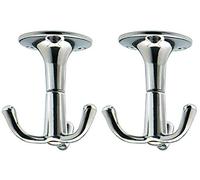 Gas N Pow3r Wardrobe Ceiling Robe Coat Hook Rotating 3 Hooks Polished Aluminium Finish x2
