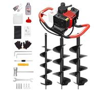 Gas Powered Earth Auger with Multiple Bits for Fence Posts, Garden Soil, and Tree Planting