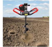 Gas Powered Post Hole Digger with 3 Auger Bits for Fencing and Planting in Farm and Garden