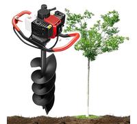Gas Powered Post Hole Digger with 3 Auger Bits, Portable Earth Drill for Farm and Garden Planting