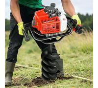 Gas Powered Post Hole Digger with Dual Handles and Drill Bits