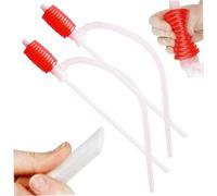 Gas Pump, 2Pcs Siphon Pump, 15.6 Inch Plastic Squeezing Siphon Hose with Elastic Expansion Tube, Manual Gasoline Transfer for Gas, Diesel, Light Solvents, Hose