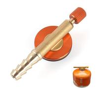 Gas Refill Adapter for Camping Stove: Universal Brass Gas Canister Converter with Valve Caps - Portable Nozzle Bottle Switching Valve Regulator for Outdoor Burners, BBQ & Hiking