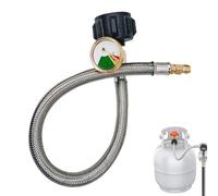 Gas Regulator Hose for RV | RV Replace Gas Hose with Pressure Gauge - 15 Inch Leak-Proof Easy to Install Cookware for Outdoor Adventure Lovers Boating Enthusiasts