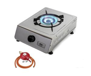 (Gas Regulator Type: Propane Screw-on) Portable Indoor Gas Stove 1 Burner Stainless Steel NJ-100SD
