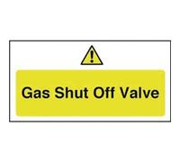 Vogue Gas Shut Off Valve Sign - 100x200mm 4x8" (Self-Adhesive)