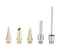 Gas Soldering Iron Kit 5 Piece Set Including Solder Tips and Electric Foam Cutter for Precision Welding Electronic Repair and DIY Projects Brass Copper Plated Zinc Material M5
