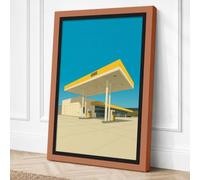 Gas Station Retro Canvas Wall Art Print 30x20 Inch