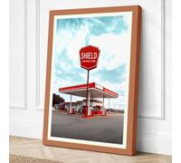 Gas Station Vintage Canvas Wall Art Print 30x20 Inch