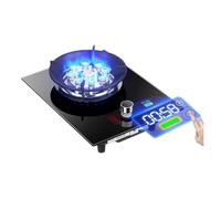 Gas Stove 1 Burner, 5.2KW 9 Cavity Timed High Fire, For Caravan Black Glass Freestanding Stove Camping Outdoor(LPG)