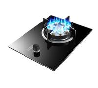 Gas Stove 1 Burner, 7.0KW 9 Cavity High Fire, Tempered Glass Cast Iron Pot Holder, With Flameout Protection, For Home Kitchen(NG)
