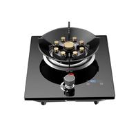 Gas Stove 1 Burner, 7200W 9 Cavity High Fire 180 Minute Timer, Tempered Glass Cast Iron Pot Holder, With Flameout Protection, Suitable For Home Kitchen(LPG)