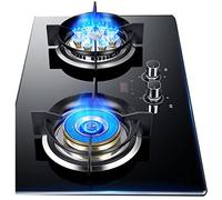 Gas Stove 1 Burner, 9 Cavity Tall Flame Cast Iron Pot Brackets, Bilateral Timing, Flame Protection Suitable for Black Glass Independent Stoves in The Caravan Car (Size : NG)