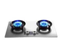 Gas Stove 2 Burner - 5.2KW Camping Gas Cooker, Stainless Steel 99-minute Timer Independent On Both Sides, Hob Cooktop Flip-top Design, Easy Cleaning(NG)
