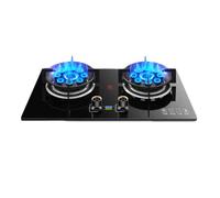 Gas Stove 2 Burners,5.2KW Black Tempered Glass Cast Copper Gas Stove,LPG/NG Convertible Stove with Flameout Protection and Timing,Energy and Gas Saving(NG)