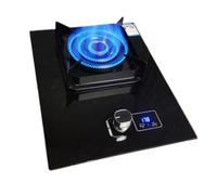 Gas Stove 43CM,5.2KW Fire Ring Wok Burner,Tempered Glass Dining Table Cooking,with Flameout Protection Device Timer,for Natural Gas/liquefied Petroleum Gas(NG)