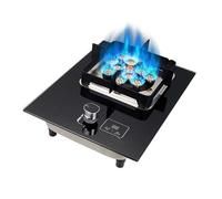 Gas Stove 43cm,Countertop Stove 5.2KW 9 Chamber Fire Ring Wok Burner,Tempered Glass Dining Table Cooking,with Flameout Protection,NG/LPG Gas Conversion(LPG)