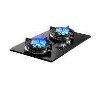 Gas Stove - 5.2KW Camping Cooker, Nine-cavity High-fire Timer, Accidental Flameout Protection Device, Freestanding Tempered Glass Table Top, for Home Kitchen(NG)