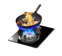 Gas Stove,5.2KW Camping Gas Cooker,kitchen Counter Top Stove,Tempered Glass Cast Iron Pot Rack,with Flameout Protection,for Home Kitchen(LPG)