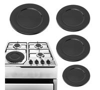 Gas Stove Burner Cap Set - 4pcs Metal Cooker Hat Replacement Kit, Burner Covers for Electric Stove, Includes 1 Large, 2 Middle, and 1 Small Cap