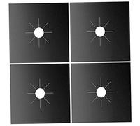 Gas Stove Burner Cover Reusable Hob Range Heat Resistant Stovetop Mat Protectors 4 Pcs Black