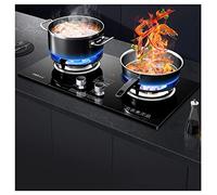 Gas Stove Cooker, Tempered Glass Worktop 4.5-5.2KW 2 Burners, Tabletop and Built-in Two Installations Kitchen Cooktop Gas Cooker,LPG/NG Burner Only (Size : LPG)