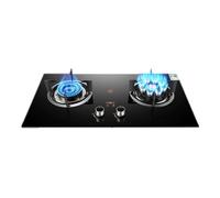 Gas Stove Dual Burner 73CM2 Head Gas Stove 5.2KW, 99 Minutes Timer (Two-Sided Independent), Accidental Flameout Protection Device, Automatic Ignition(NG)