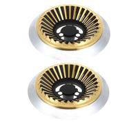 Gas Stove Fire Cover Divider Stainless Steel Golden 2pcs | Universal Fit, Easy Installation, Even Heat Distribution, Enhanced Safety for Wok Use