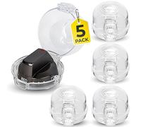 Gas Stove Knob Covers for Child Safety - 5 Pack Durable and Heat Resistant Oven Knob Covers for Baby Proofing Electric or Gas Stoves - Easy Install Clear View Stove Safety Knob Covers - Highcraft