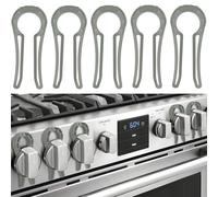 Gas Stove Knob Locks, 5 Pack Stove Knob Locks for Child Safety, Heat-Resistant, Baby Proof Oven Knob Covers Lock for Kids and Pets (Grey)