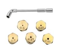 Gas Stove Nozzle - 5 Pieces Brass Heat Resistant Heavy-Duty Universal | Gas Burner Nozzle Wrench Tool for Kitchen Restaurant Cafeteria Backyard Patio Garage Workshop