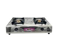 Gas Stove Stainless Steel Double Burner - Portable LPG Gas Cooker for Indoor Kitchen, Camping, Outdoor Cooking, Catering, and Food Stalls - Heavy Duty, Easy Clean, Compact Design