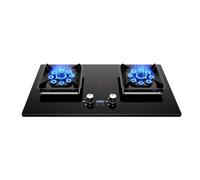 Gas Stove wiht 2 Burners,5.2KW 9-cavity High Fire Timer,LPG/NG Cooker Gas Burners Units,Black Tempered Glass,with Flameout Protection(LPG)