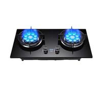 Gas Stove with 2 Burner,8.0KW Gas Cooker,Gas/LP Gas Conversion Stove,Independent Timer Both Sides,with Flameout Protection,for Home Kitchen(NG)