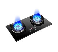 Gas Stove with 2 Burners, 9-Cavity High-Flame Cast Iron Pot Bracket, Bilateral Timing Independent Stove, Stainless Steel Automatic Flameout Protection Device, 75CM (Size : NG)