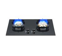 Gas Stove with 2 Burners,Table Top Cooker LPG/NG Cooker,5.2kw 9-cavity High-fire Frying Pan,Tempered Glass Cast Iron Pot Rack,for Home Kitchen(LPG)