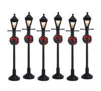 Gas Street Lanterns Set of 6 Lemax Christmas Village Accessory