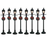 Gas Street Lanterns Set of 8 Lemax Christmas Village Accessory