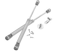 Gas Strut Lift Support Cushioning Telescopic Rod for Cabinet Doors | Cold Rolled Steel Stainless Steel Abs, Silver Finish, Buffered Closing and Silent Opening
